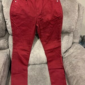 SHEIN Red Skinny Jeans